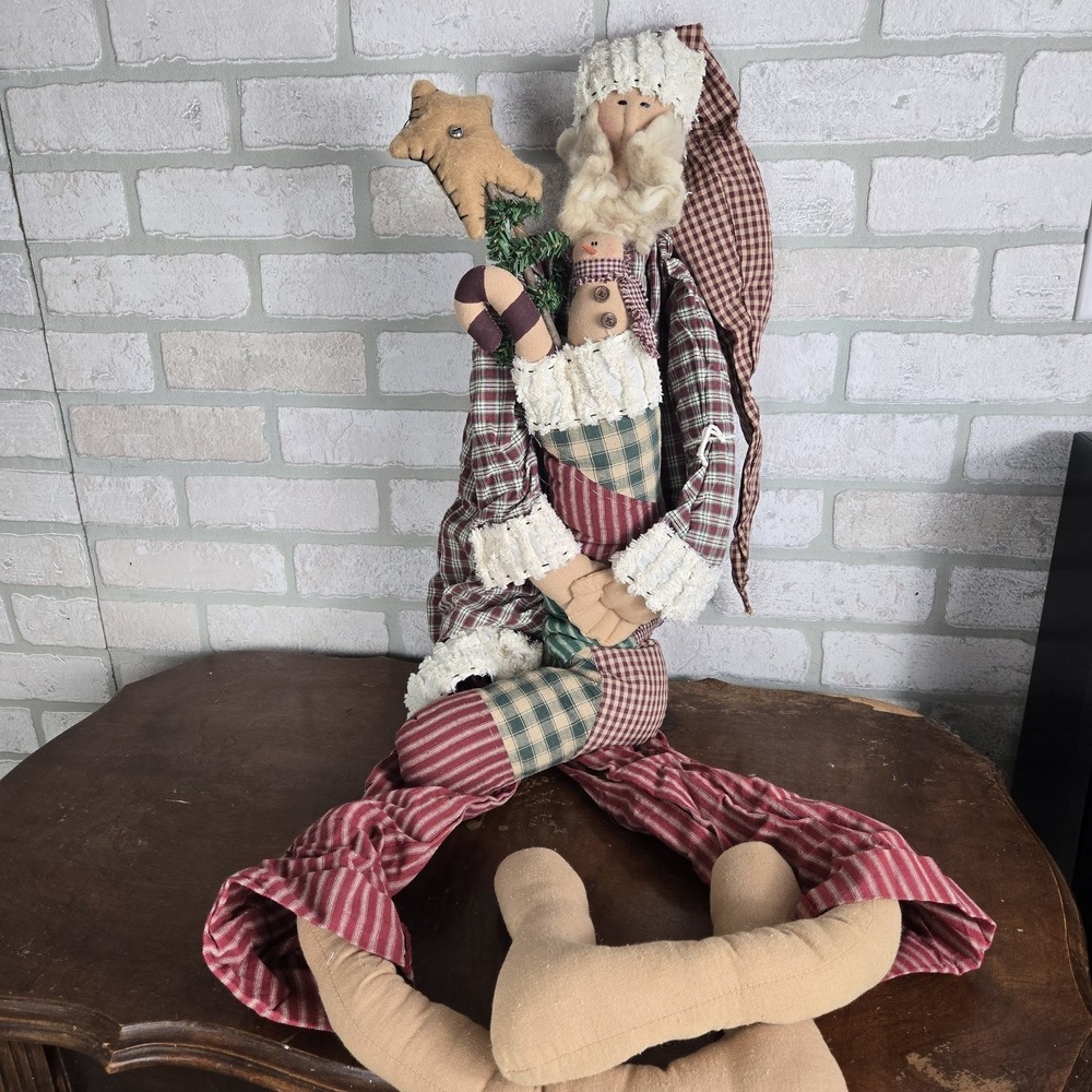 Honey And Me Santa Snowman Tall/ Long Primitive Christmas. Read